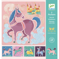 5 stencil riccamente illustrati - cavalli
