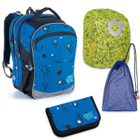 Sada pre školáka Topgal COCO 21017 B SET LARGE - školská taška, vrecko na prezuvky, pláštenka na batoh, školský peračník