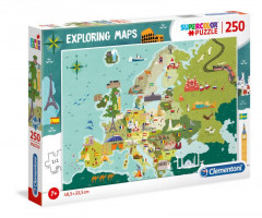 Puzzle Mapa Evropy - místa - 250 ks