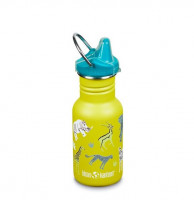 Detská fľaša z nehrdzavejúcej ocele Klean Kanteen Kid Classic Narrow w/Sippy Cap - safari 355 ml