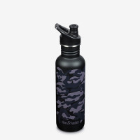 Fľaša z nehrdzavejúcej ocele Klean Kanteen Kid Classic Narrow w/Sport Cap - black camo 800 ml