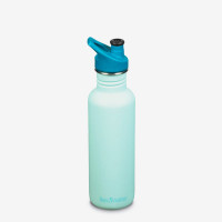 Fľaša z nehrdzavejúcej ocele Klean Kanteen Kid Classic Narrow w/Sport Cap - blue tint 800 ml