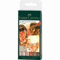Faber-Castell Tuschestift Pitt Artist Pen Brush 6er Etui Portrait