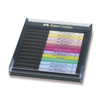 Popisovače Faber-Castell Pitt Artist Pen Brush - 12 ks, pastelové farby