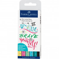 Faber-Castell Pitt Artist Pen Tuschestift, 6er Etui Lettering, Pastelltöne