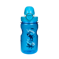 Dětská lahev na pití Nalgene On The Fly Kids - Blue with Shark, 350 ml