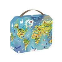 Puzzle v kufríku - Mapa sveta - 100 ks
