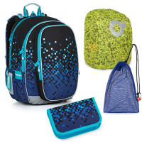Veľký školský set Topgal MIRA 22020 B - školská taška + peračník + vrecko na prezuvky + pláštenka na batoh