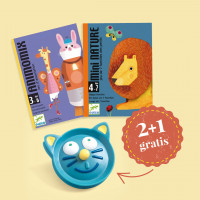 Paket iger s kartami Djeco - Animomix a Kvartet z živalcami