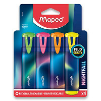 Maped Fluo Peps Nightfall Textmarker, 4 Farben