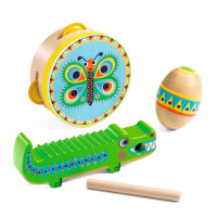 Animambo set perkusních nástrojů - tamburína, maracas, guiro