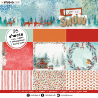 Blok vzorčastih papirjev – Let it Snow – rdeča različica