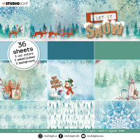 Blok vzorčastih papirjev – Let it Snow – modra različica
