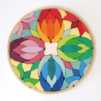 Grimm's - Puzzle in legno - grande mandala colorato - 73 pz