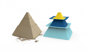 Piramide - torre di sabbia Pira, blu chiaro, blu scuro, giallo