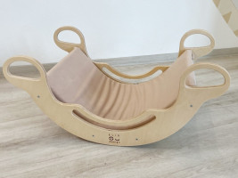 Podložka na Montessori hojdačku 6v1 smile s elastanom béžová