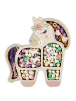 Perline di legno colori pastello – Unicorno, 170 pezzi