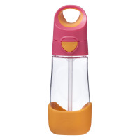 Plastenka za pitje s slamico 450 ml – rožnata/oranžna