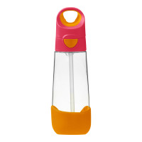 Bottiglia con cannuccia 600 ml – rosa/arancione