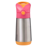 Bottiglia termica con cannuccia 350 ml – rosa/arancione