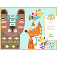 Kreatives Spiel - Collagebox mit Tieren und Aufklebern