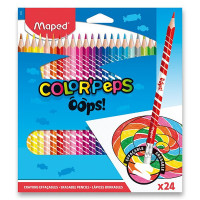 Buntstifte mit Radiergummi Color'Peps Oops (24 Farben)