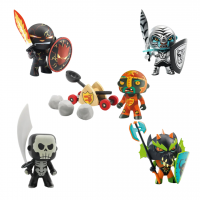 Balíček Arty Toys velký - rytíři Baldy & katapult & Volcano & Skully & Drack & Furious