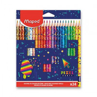 Bezdřevé pastelky MAPED Pixel Party, 24 ks