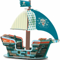 3D kartonová skládačka - Pirátská loď - Sleva poškozený obal