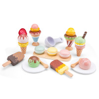 Set di dolci e gelati in legno - 25 pezzi