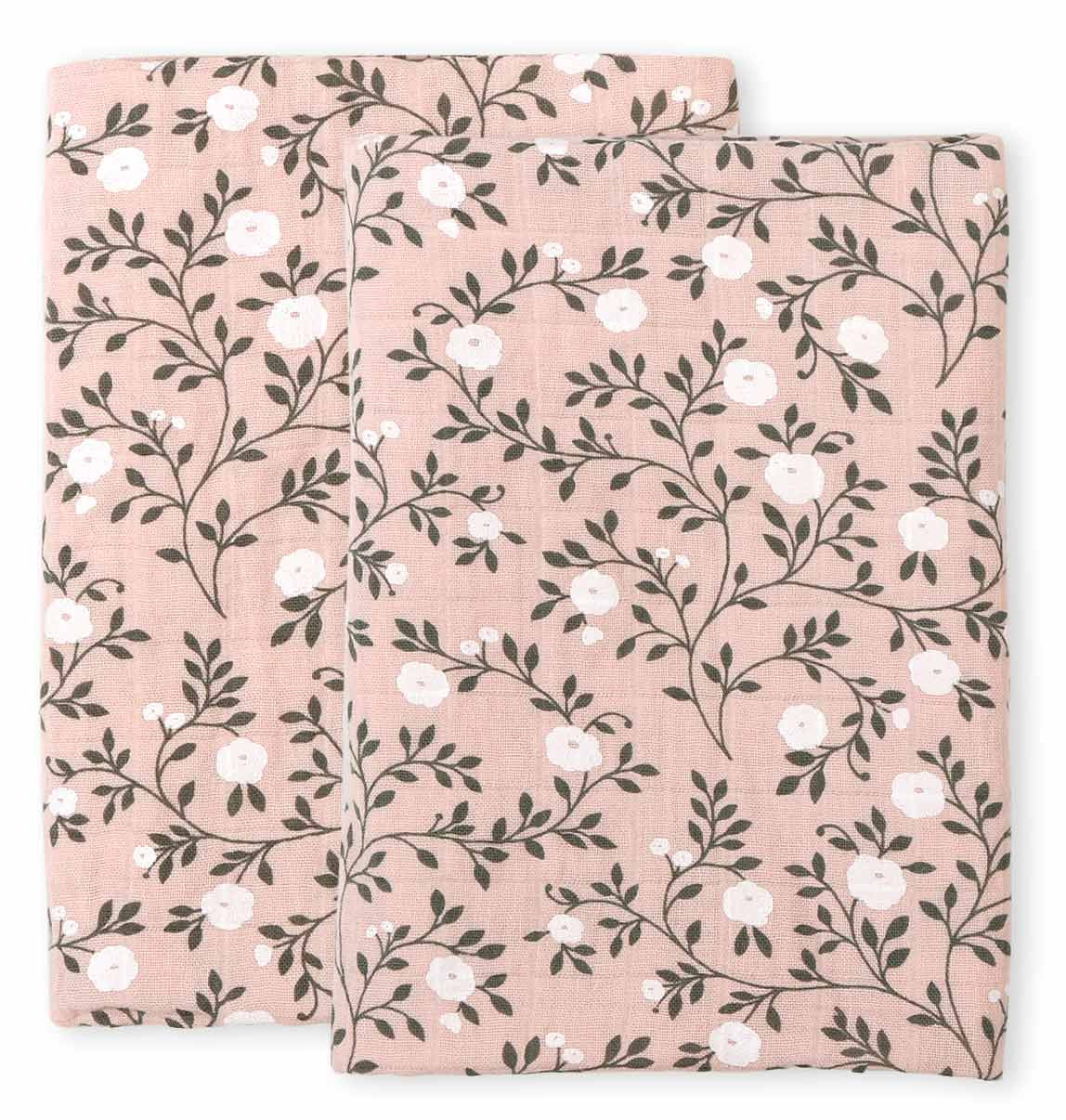 A Little Lovely Company – Muslinasti plenici, blossom – dusty pink – 2 kosa