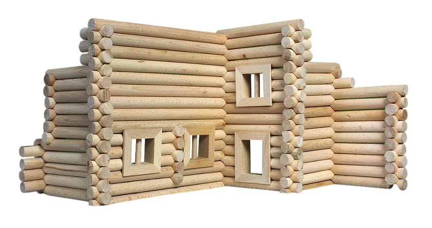 costruzioni in legno ad incastro (184 pezzi), giocattoli in legno