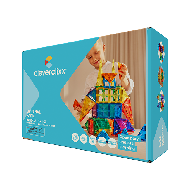Cleverclixx – Magnetická stavebnice Original Pack Intense – 60 ks