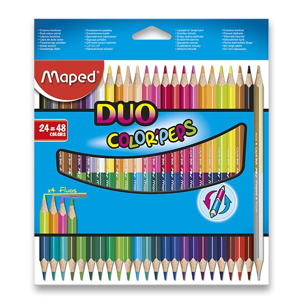 Buntstifte 12er Duo 24 Farben Color Peps Maped 1 Stift 2 Farben Grundschule 