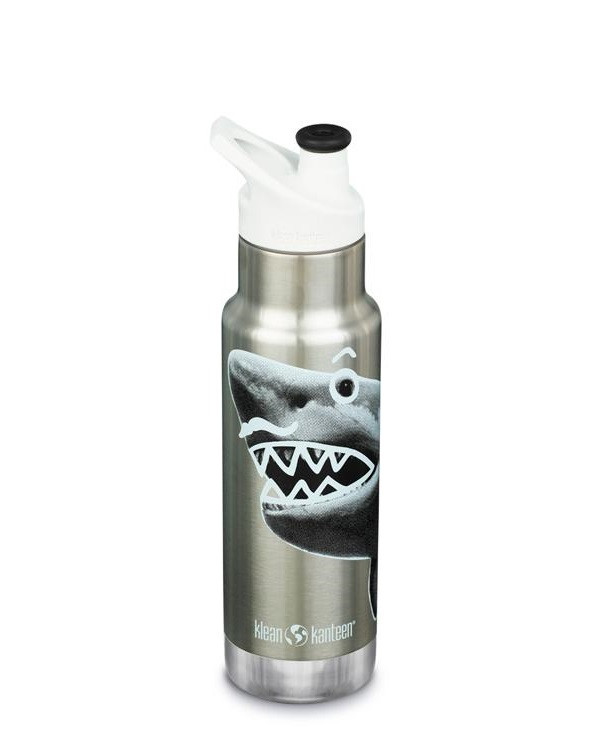 Detská termofľaša z nehrdzavejúcej ocele Klean Kanteen Narrow w/Kid Sport Cap - Mr. Shark 355 ml