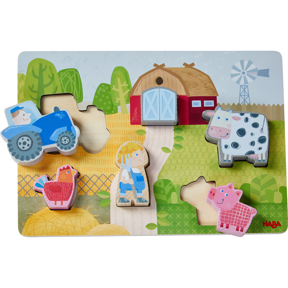 Farm-Thema Holzpuzzle Steckpuzzle Kinder Pädagogisches Spielzeug Gift Set 