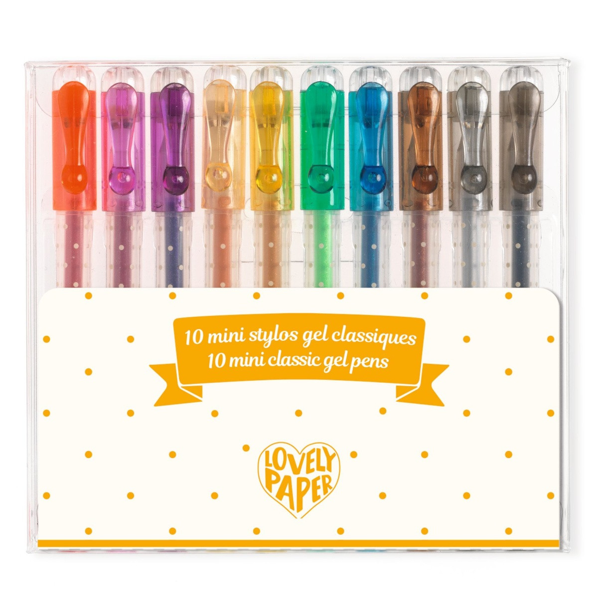 Set di 10 mini penne a gel - colori classici