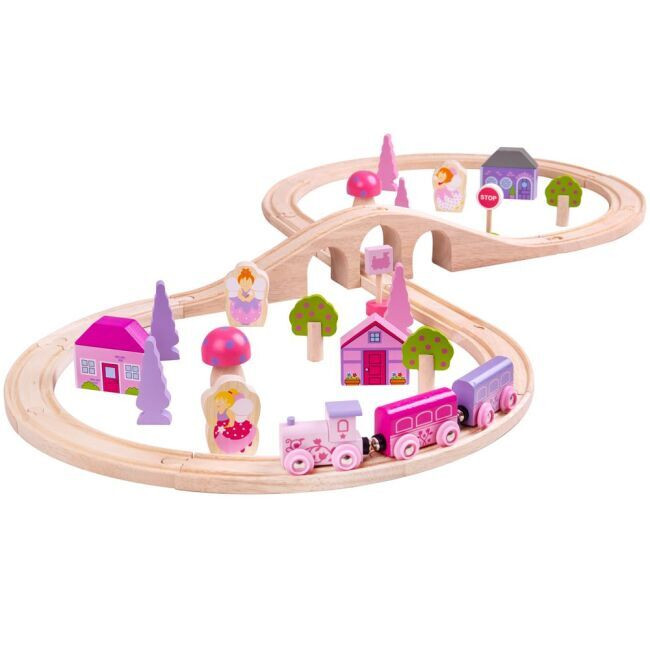 Bigjigs – Pista ferroviaria per le principesse a forma di 8 – 40 pezzi