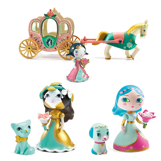 Komplet Arty Toys - princeske Luna & Eva & Mila & kočija